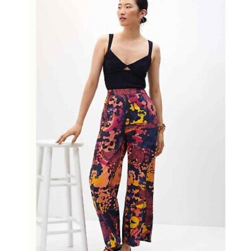NWT Anthropologie x Roopa Pemmaraju Sunset Wide Leg Pants Size S $180